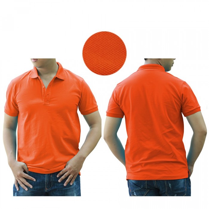 1H orange polo shirt
