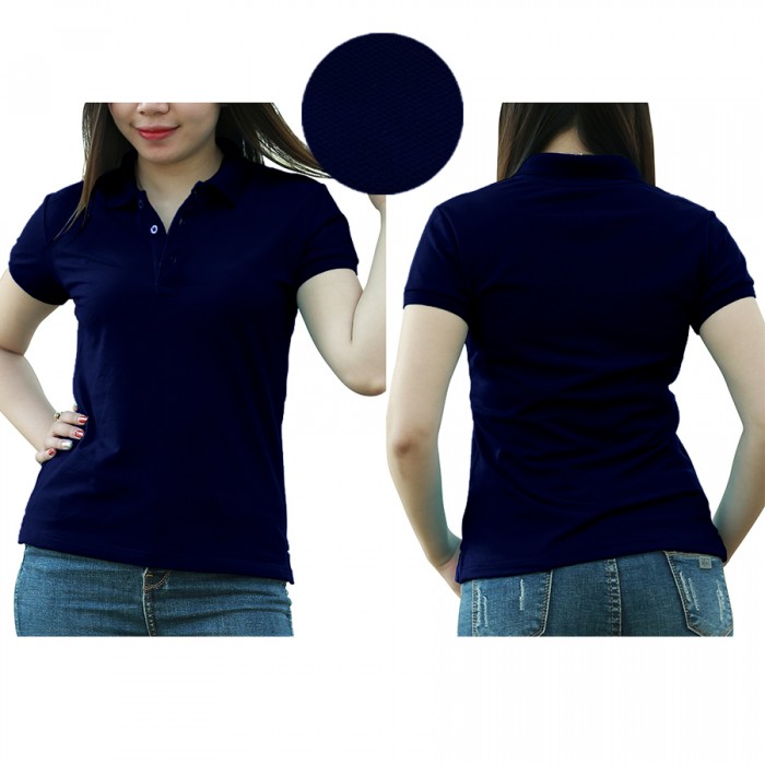 Navy blue woman polo shirt 