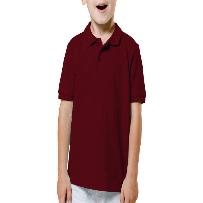 Dark red children polo shirt 