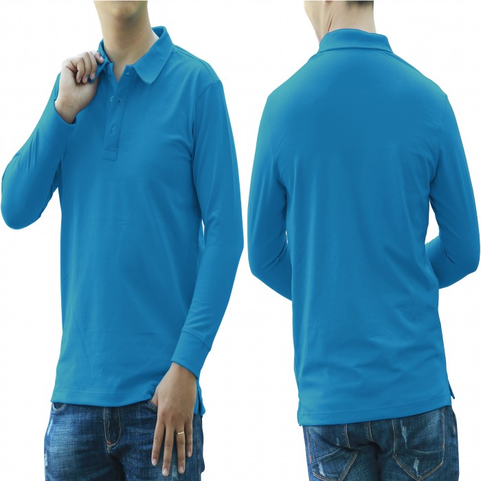 Yamaha blue long sleeves man polo shirt 