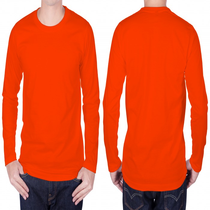Orange long sleeves man t-shirt 