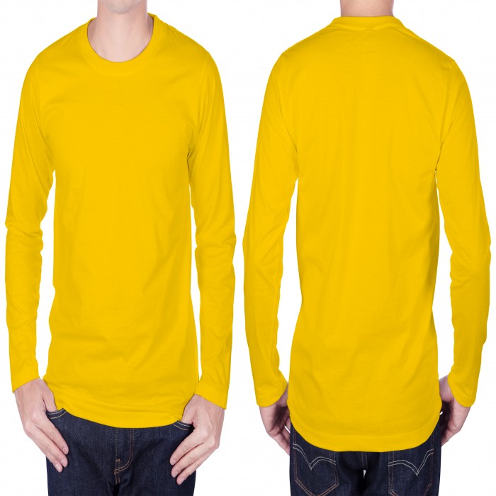 Yellow long sleeves man t-shirt 