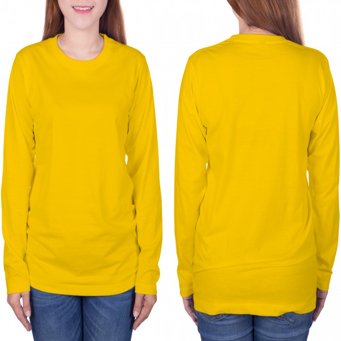 Yellow long sleeves woman t-shirt 