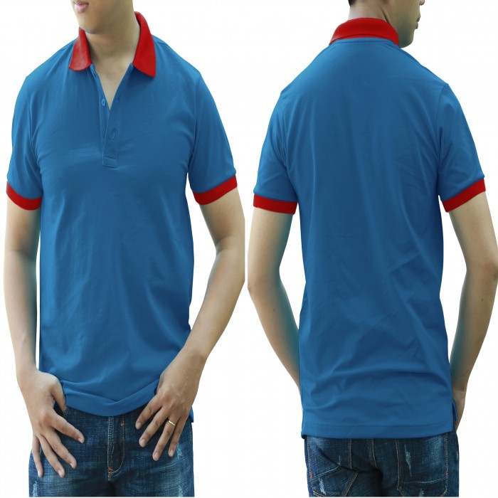Yamaha blue red mixed man polo shirt 