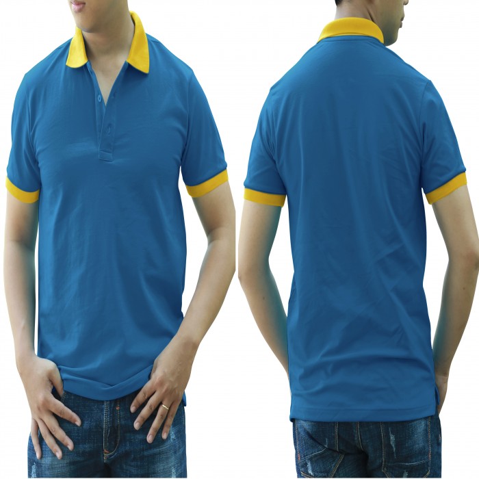 Yamaha blue yellow mixed man polo shirt 