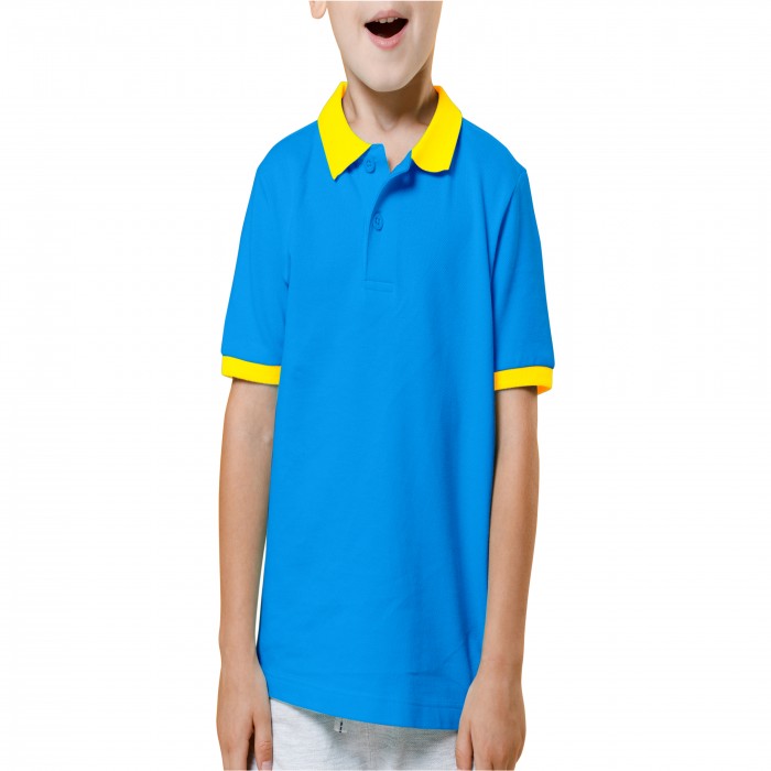 Yamaha blue yellow mixed children polo shirt 