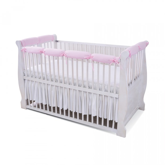 Lulovn Baby Crib Bar Covers, Bamboo Fabric, Pink