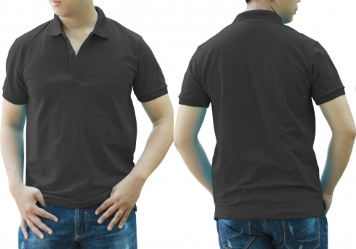 Dark Grey Polo Shirt – With Pocket - Men