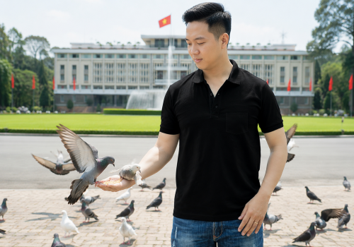 Pique Polo Shirt | Men | Black | Perfect Pocket