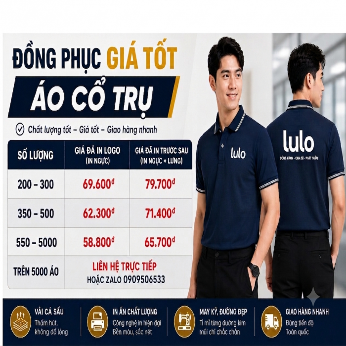 Đồng phục giá tốt – Áo cổ trụ