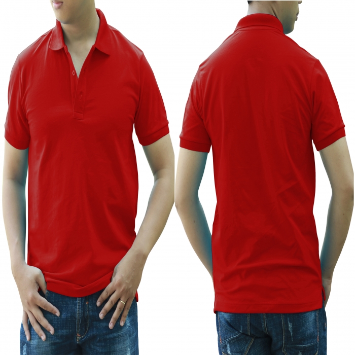Dark red man polo shirt  - 4