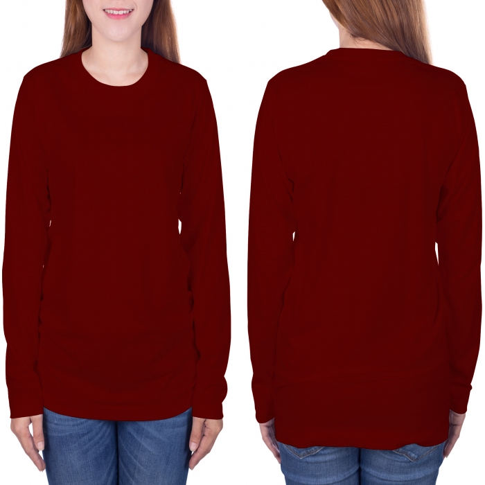Red long sleeves woman t-shirt  - 4