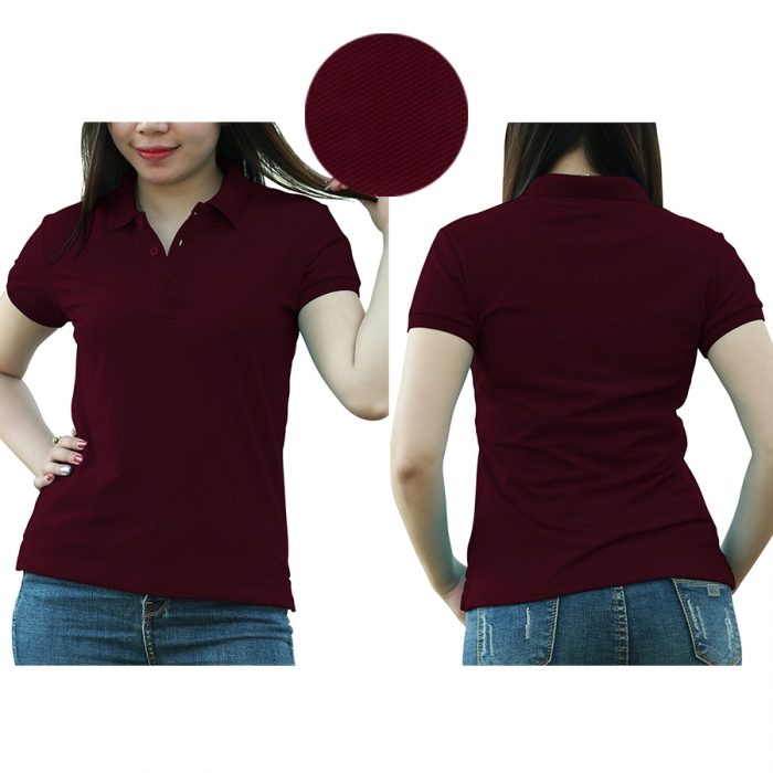 Red woman polo shirt  - 4