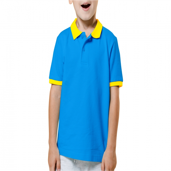 Black yellow mixed children polo shirt  - 17