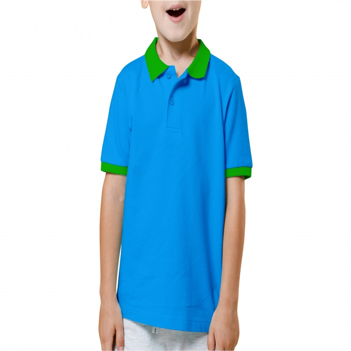 Navy blue green mixed children polo shirt  - 18