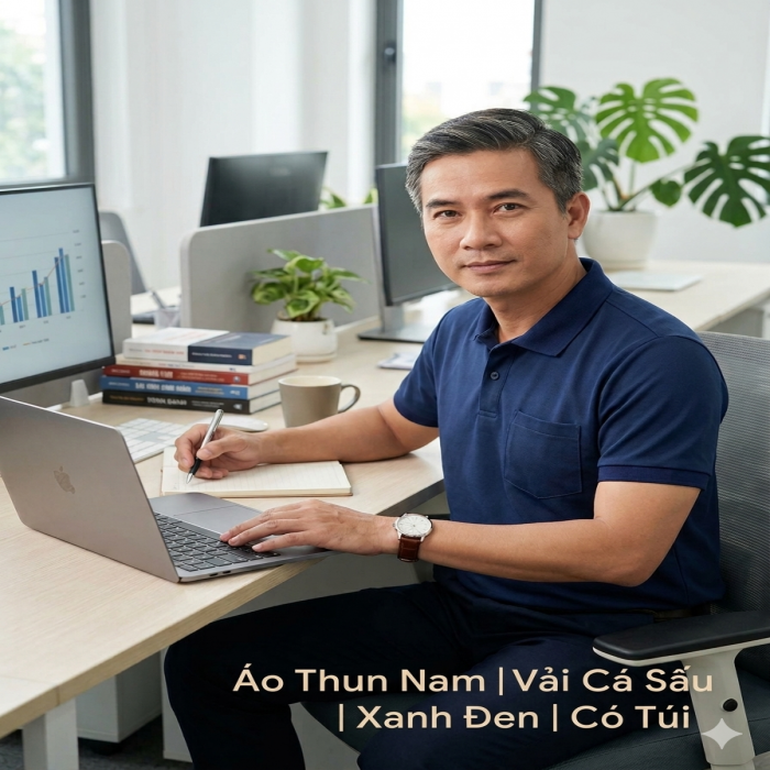 Áo Thun Nam | Có Túi | Xanh Đen - 2