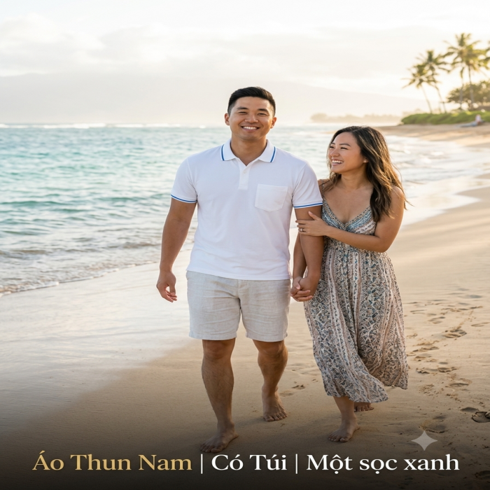 Áo Thun Phối | Trắng | Nam | Có Túi | Vải Cá Sấu - 6