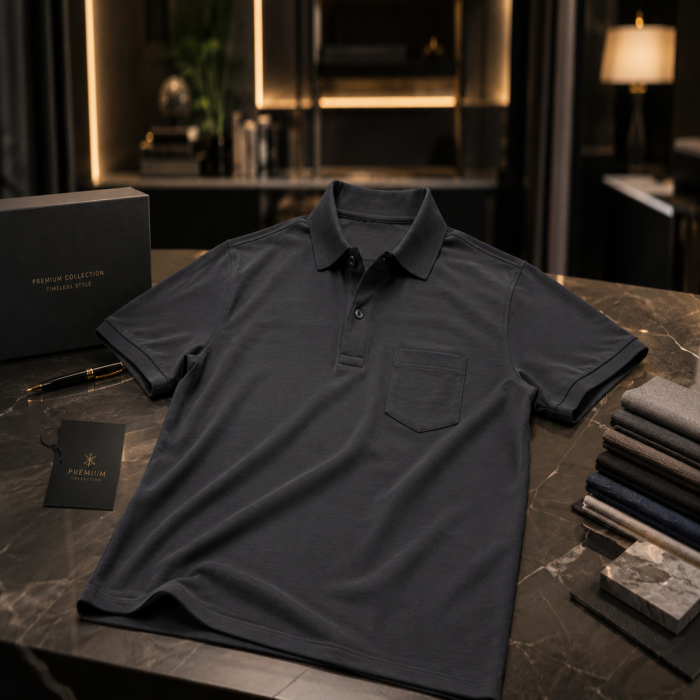 Pocket Polo Shirt | Dark Grey | Men  - 3