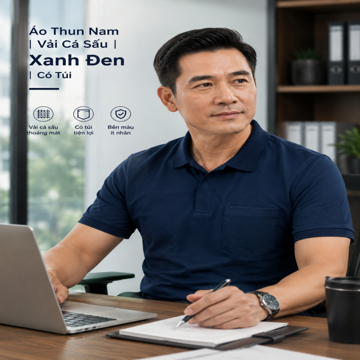 Áo Thun Nam | Có Túi | Xanh Đen - 3