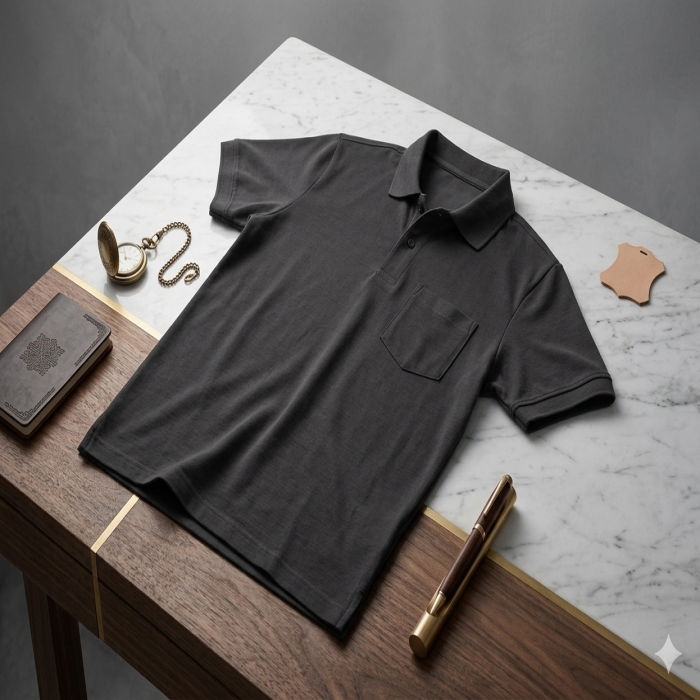 Pocket Polo Shirt | Dark Grey | Men  - 4