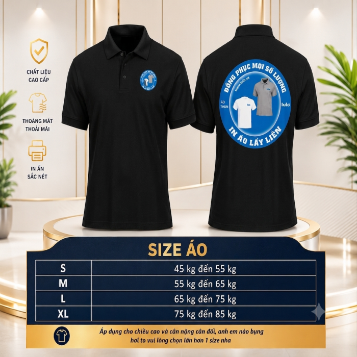 Black Polo Shirt | Men | Pocket | Pique Fabric  - 5
