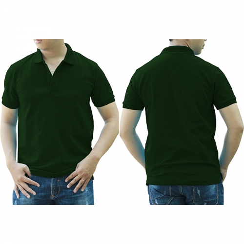 Polo shirt with pocket - Bottle green