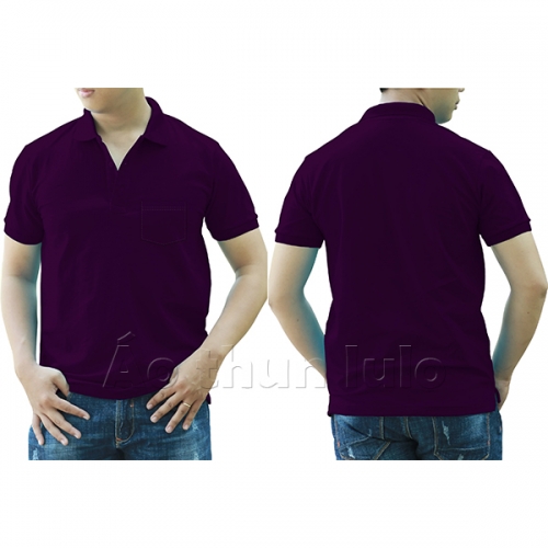 Polo shirt with pocket - Dark purple