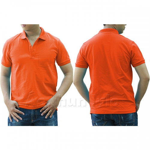 Polo shirt with pocket - Dark orange