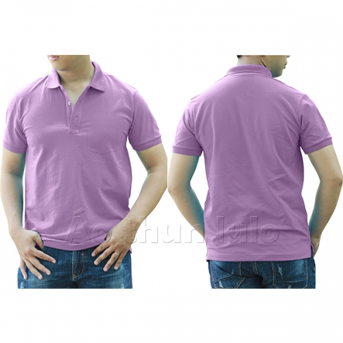 Polo shirt with pocket - Purple