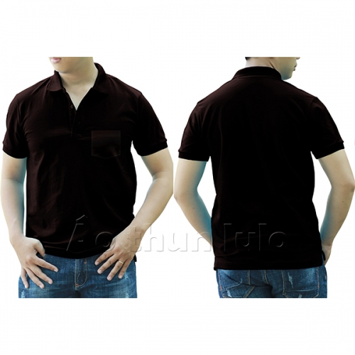 Polo shirt with pocket - Brown