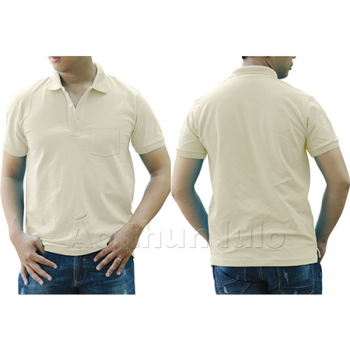 Polo shirt with pocket - Cream