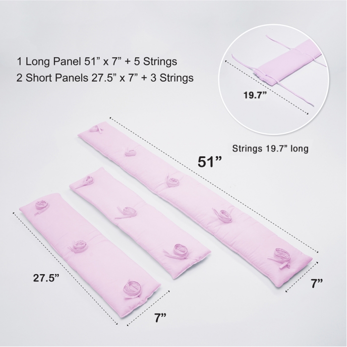 Lulovn Baby Crib Bar Covers, Bamboo Fabric, Pink - 5