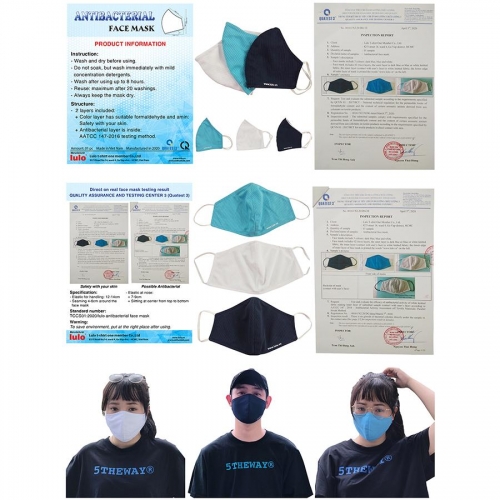Anti-bacterial fabric face mask
