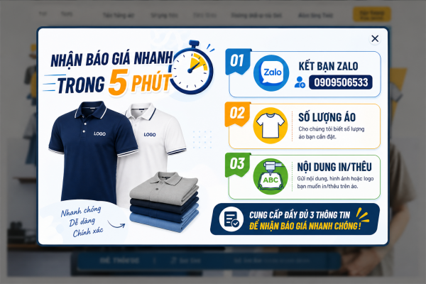 Cách nhận báo giá áo thun đồng phục trong 5 phút