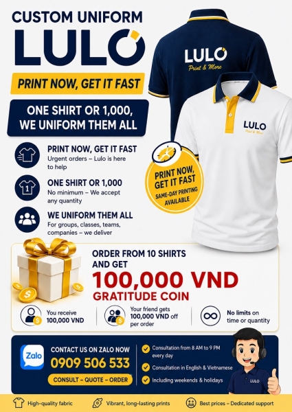 Lulo Uniform T-shirts – Instant printing, orders accepted from 1 piece