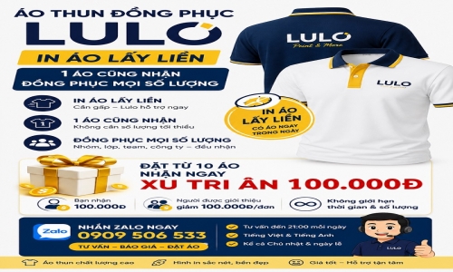 Áo thun đồng phục lulo – In áo lấy liền, 1 áo cũng nhận